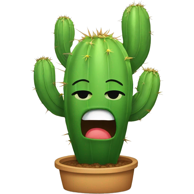 Crying cactus emoji