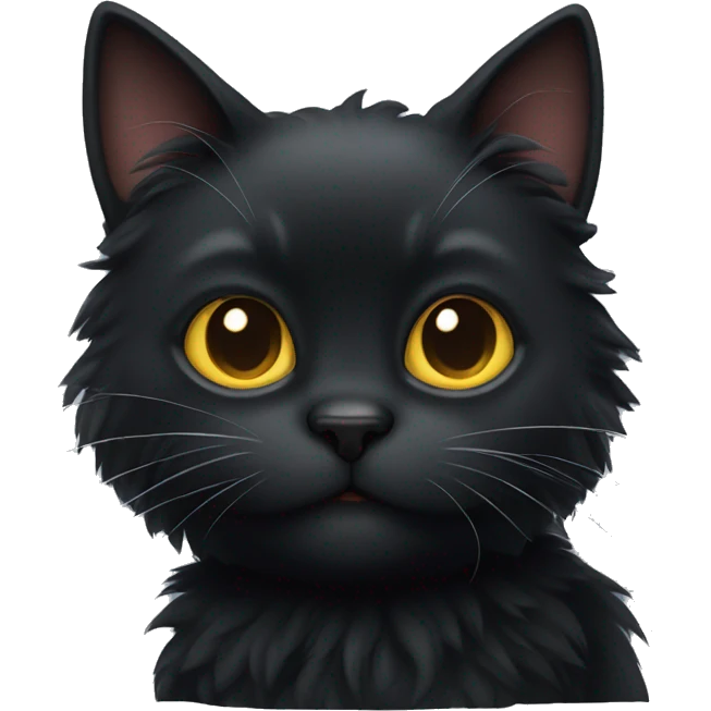 fluffy black cat emoji