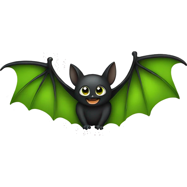 Black bat green wings emoji