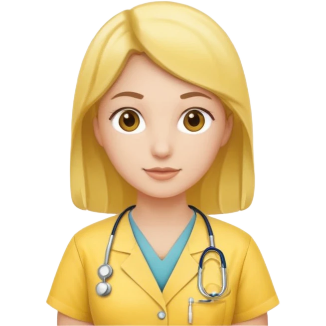 Nurse wearing yellow emoji