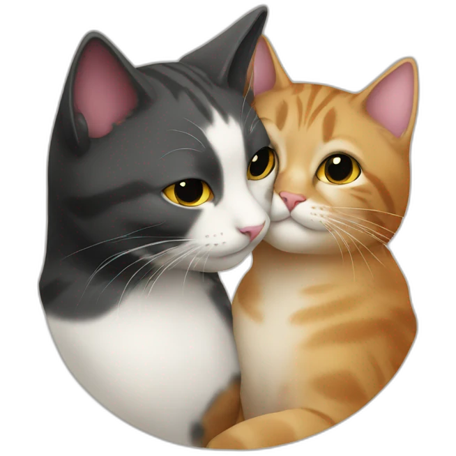 Cat kissing cat emoji