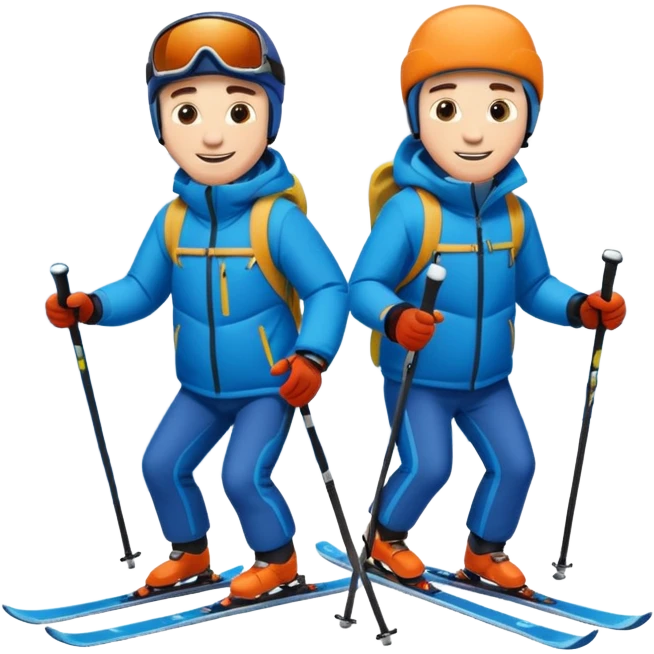 2 men skiing emoji
