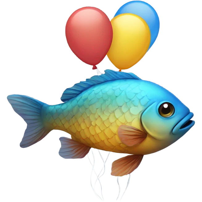 Fish with baloons  emoji