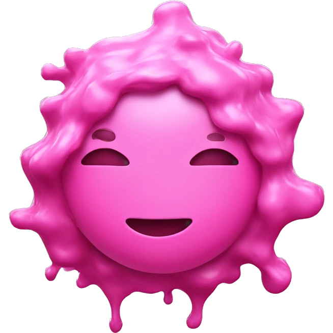 3D pink graphics with liquid texture emoji