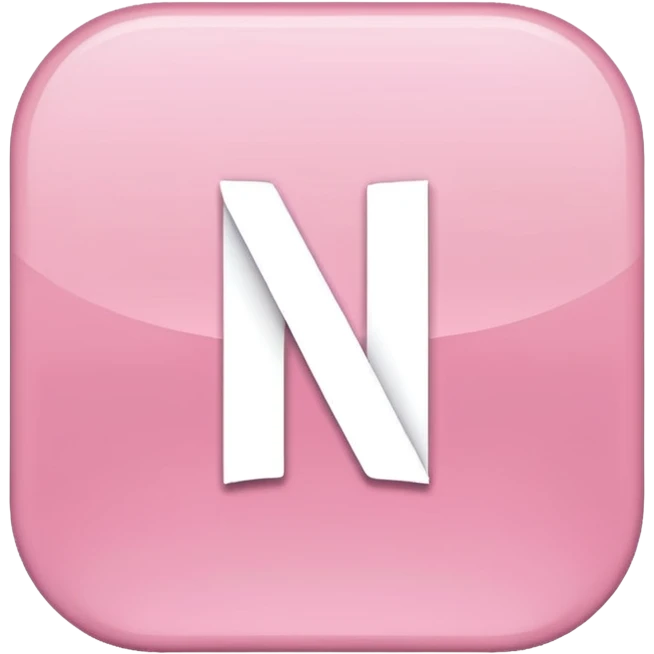 Netflix aesthetic "N" logo in pastel pink emoji