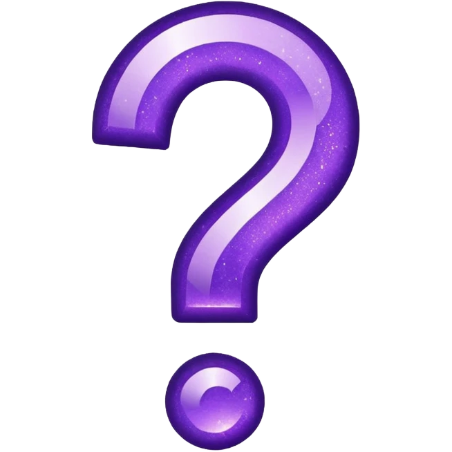 glitter purple question point emoji