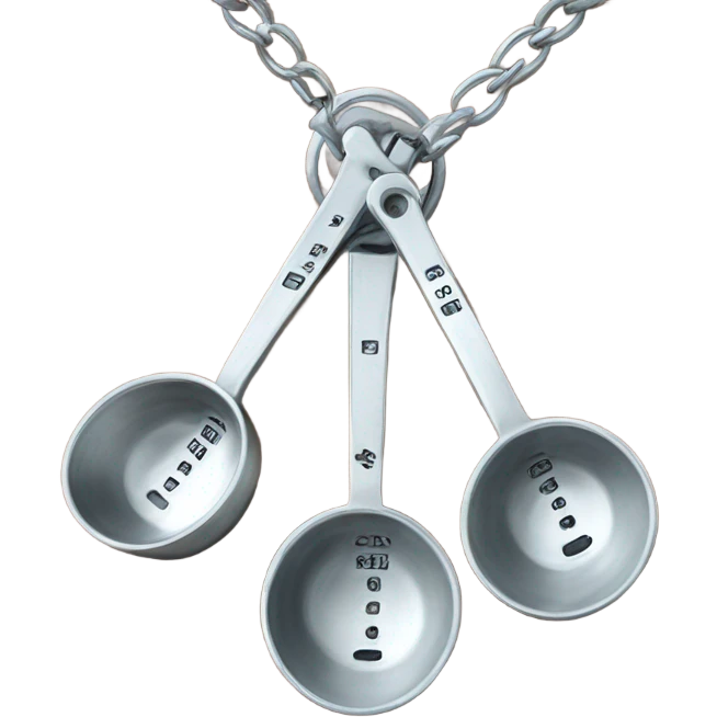 Measuring spoons on chain emoji