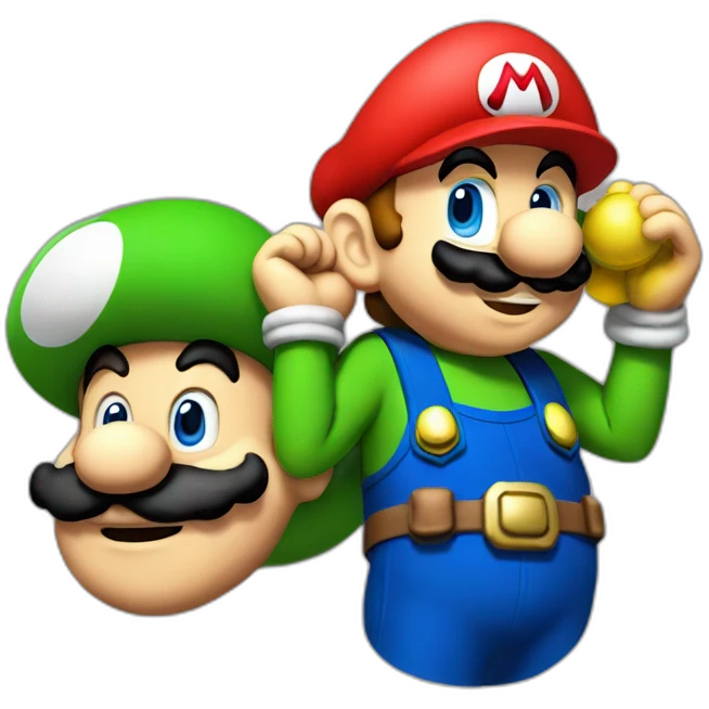 Red Mario with Luigi emoji