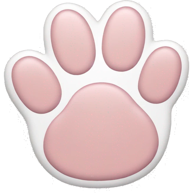 light pink and white cat paw print emoji
