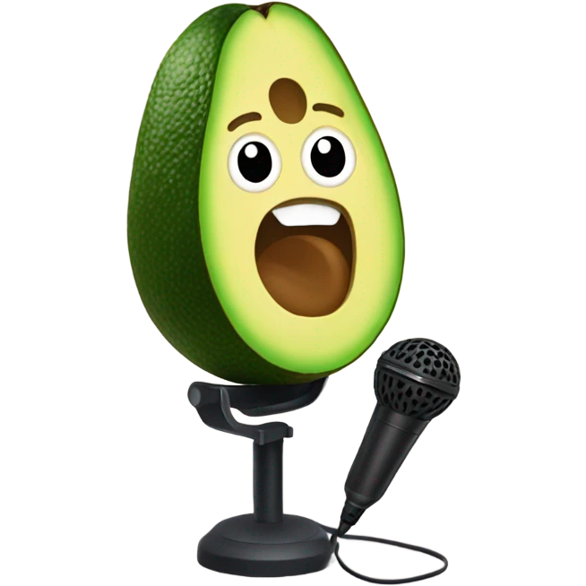 An avocado with a microphone emoji