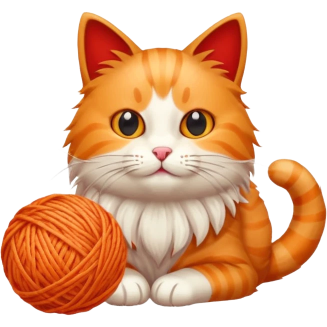 Cat Playing with ball emoji
