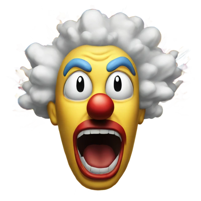 Clown  head with explosion on top emoji