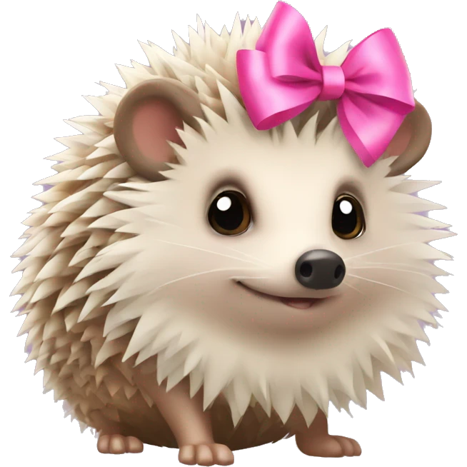 hedgehog with a pink bow emoji