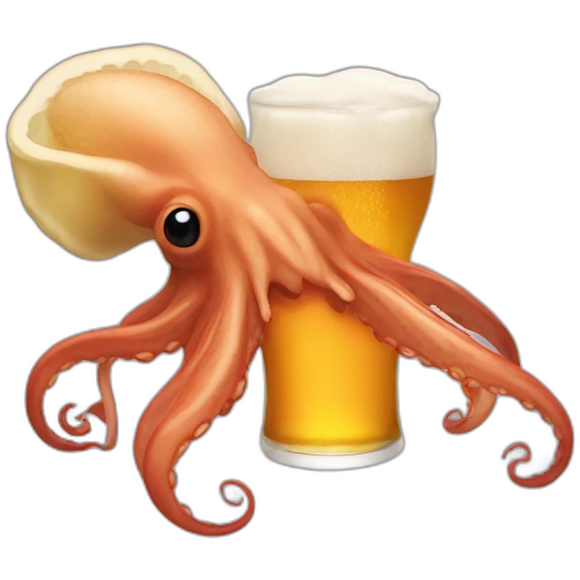 drinking beer squid emoji