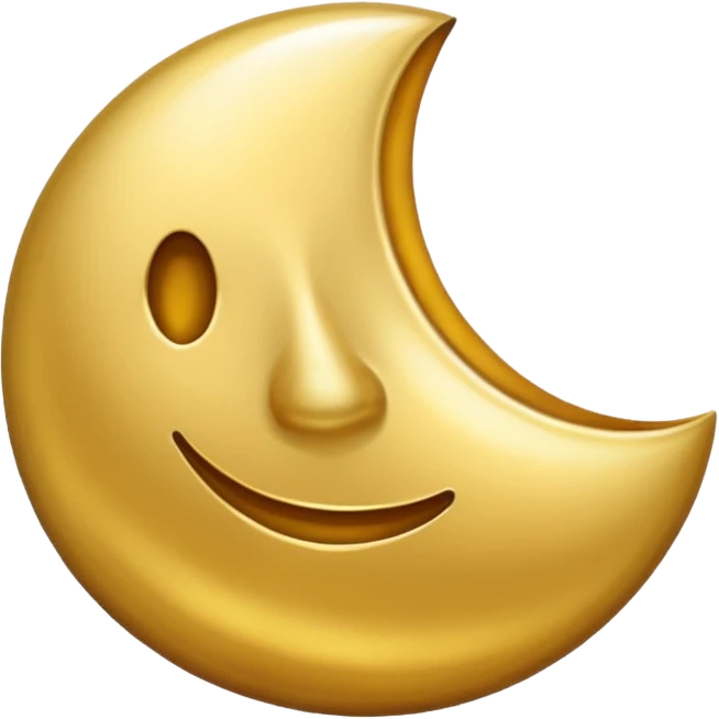 Gold Half moon emoji
