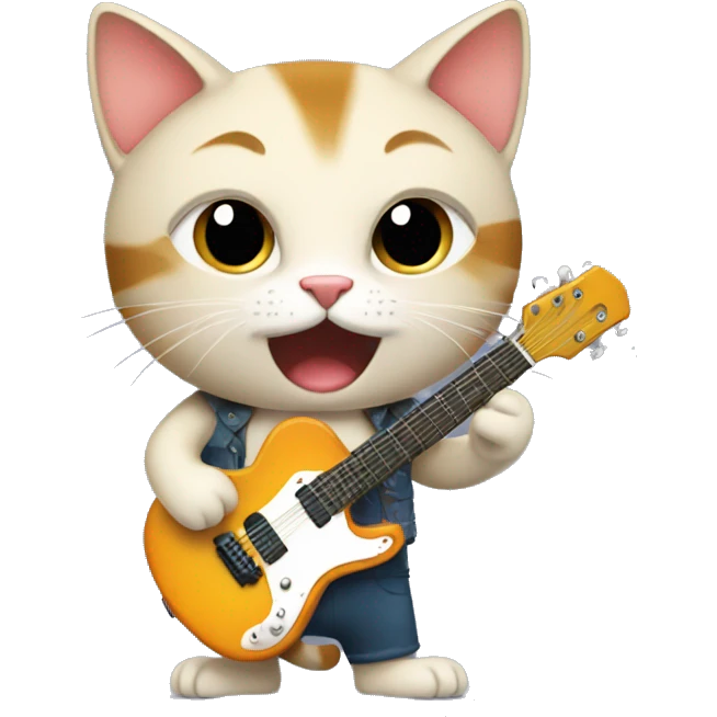 Cat with gitar emoji