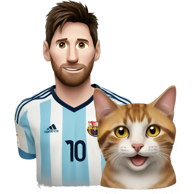 Messi with cat emoji