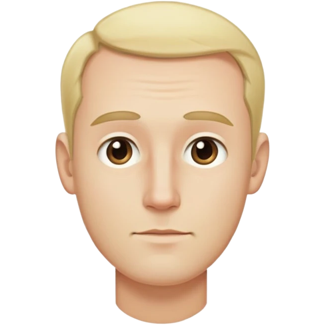 Đàn ông, mặt to, tóc vàng nhạt tóc hói, cằm dài, mặt đầy đặn dài emoji