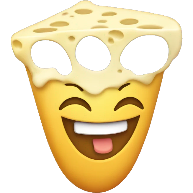 Happy gnocchis with cheese emoji