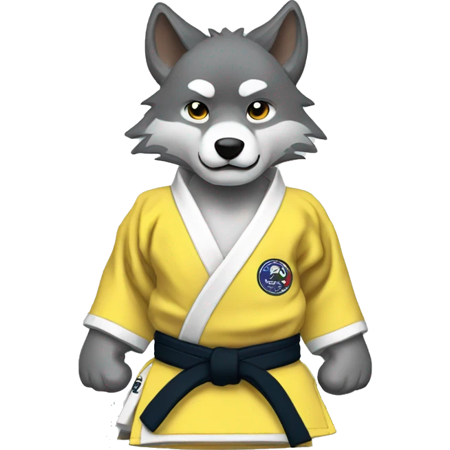 Wolf Wearing Jiu-Jitsu gi emoji