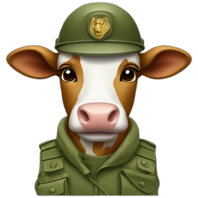 Army cow emoji