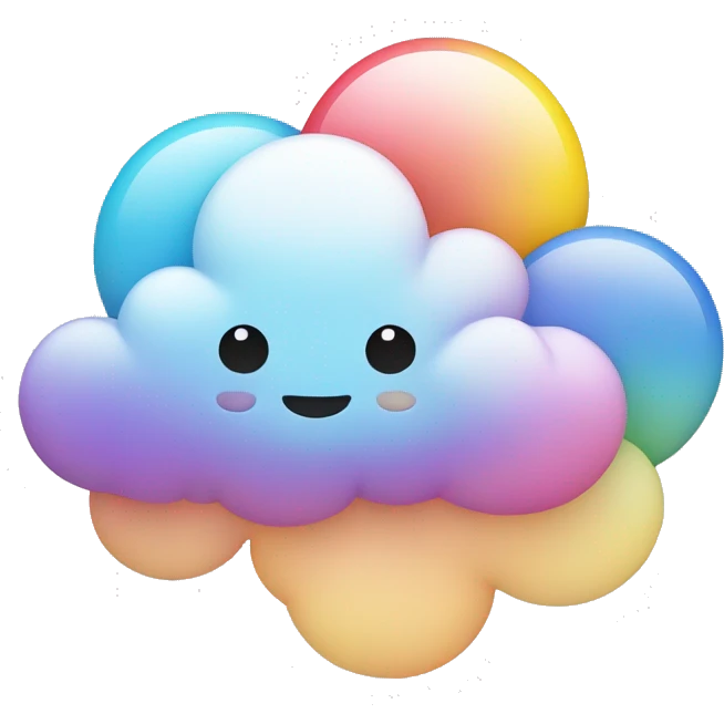multicolored cute clouds  emoji
