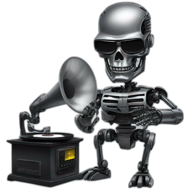 terminator with a phonograph emoji