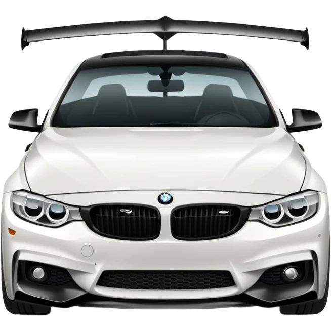 2016 white bmw 4 series with a black splitter and a small black fin  emoji