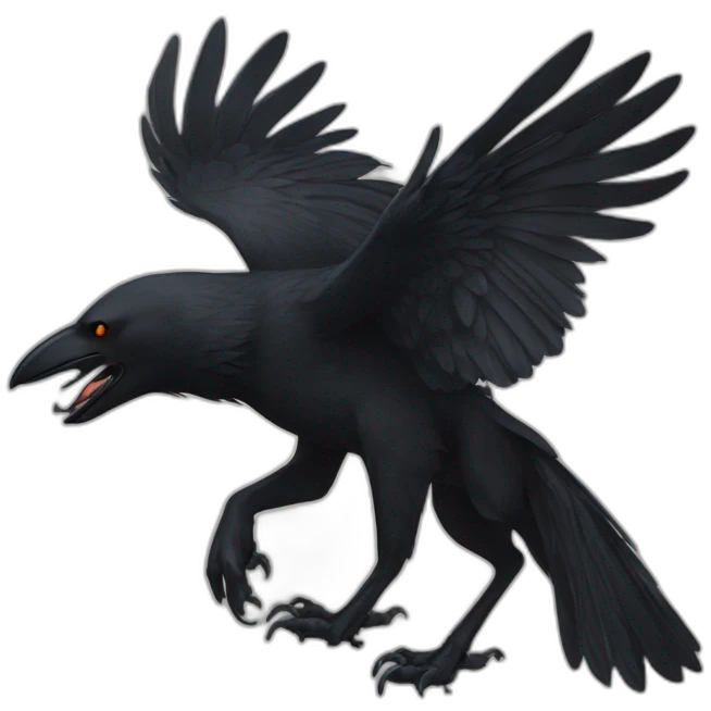 Crow taming wolf emoji