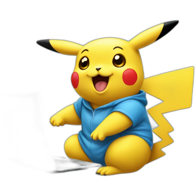 pikachu coding on a computer salesforce emoji