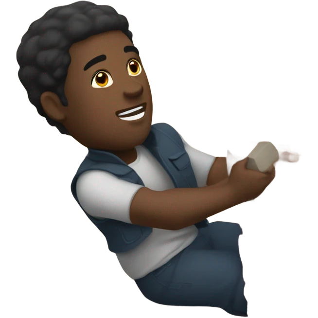 Black man laying bricks emoji