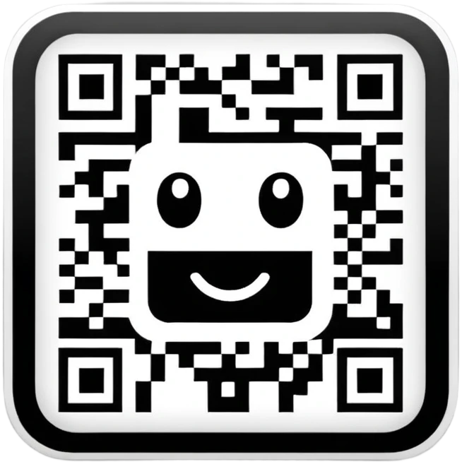 A QR code sticker emoji