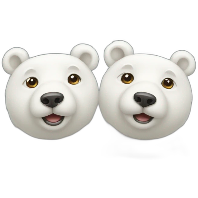 small-cute-white-bear-two-heads-high emoji