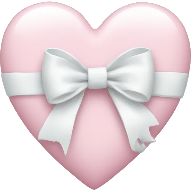 Pastel pink heart with white bow emoji