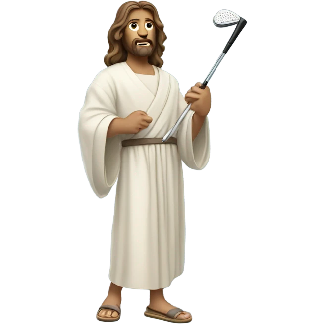 Jesus playing golf emoji