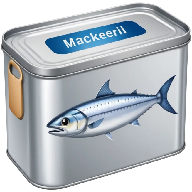 rectangular metal tin can for mackerel fish emoji
