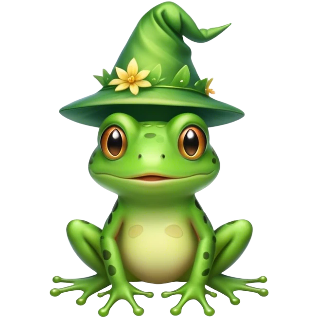 Frog being a fairy emoji
