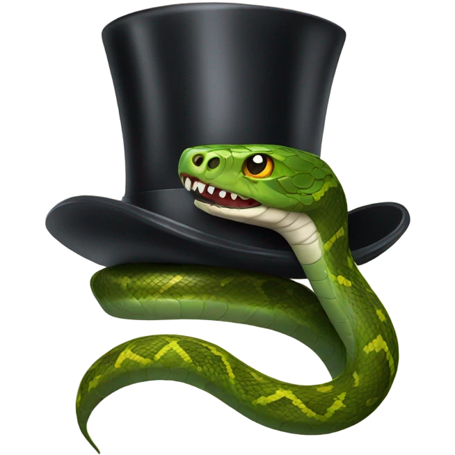 top hat with snake emoji