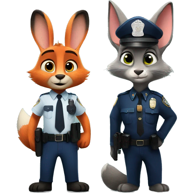 Zootopia cop rabbit and fox emoji