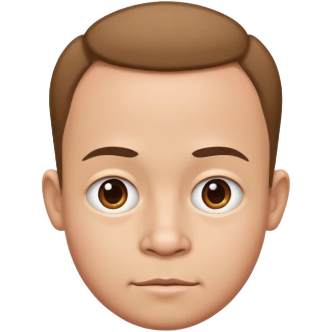 Funny caricature style cartoon, big head small body emoji