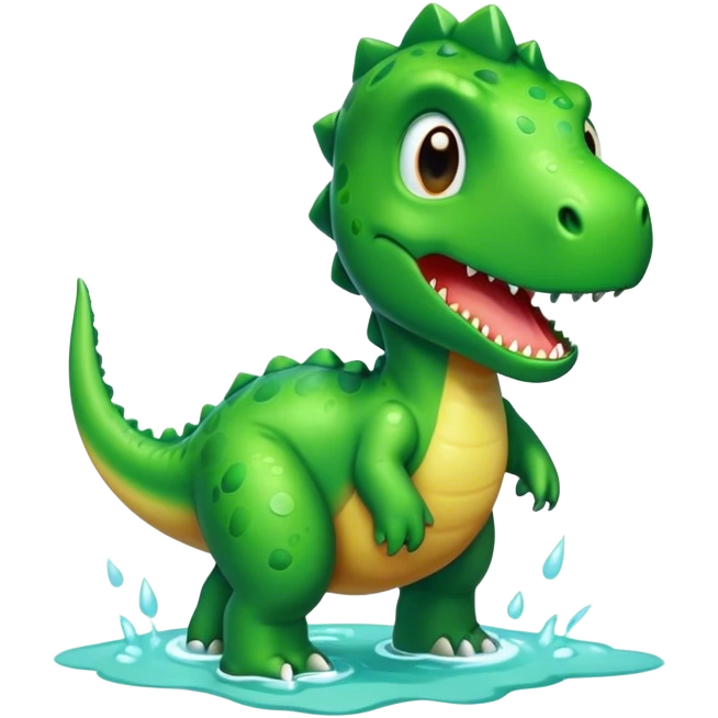 Soaking wet dinosaur emoji