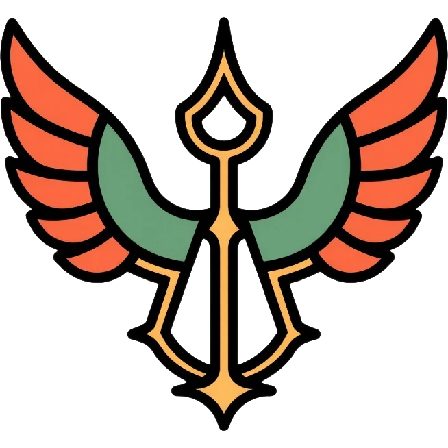 Faravahar Persian symbol, ancient Zoroastrian winged symbol emoji
