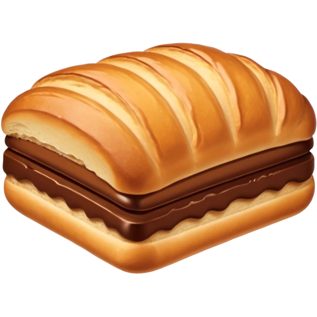 Une pain au chocolat qui rigole emoji