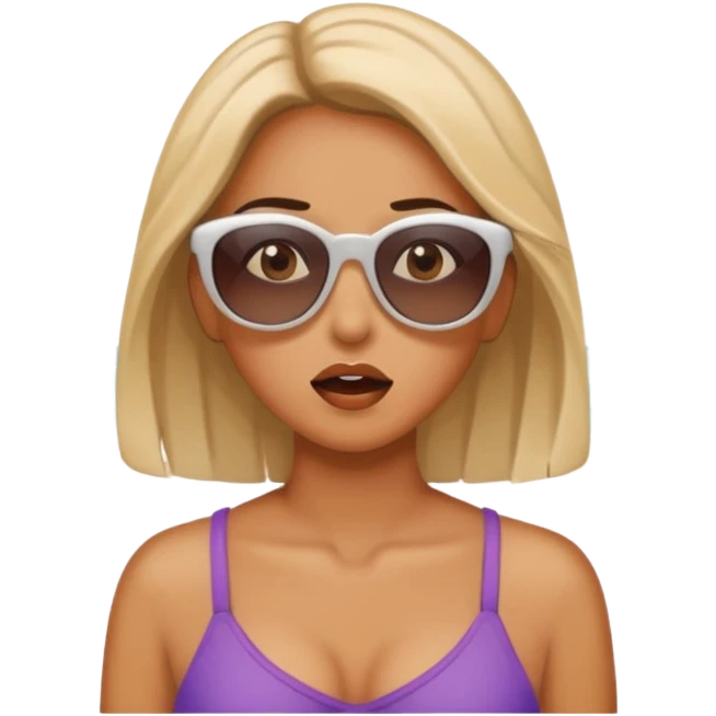 Женщина на пляжу в шоке emoji