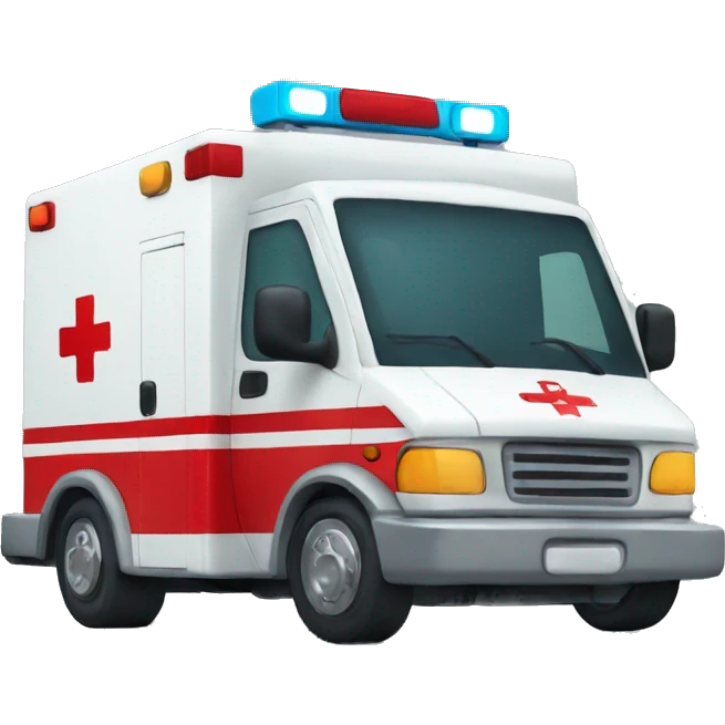 ambulance with the emotion of pleasure emoji