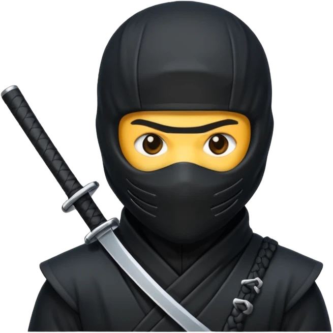 Black Ninja emoji with MB written on it emoji