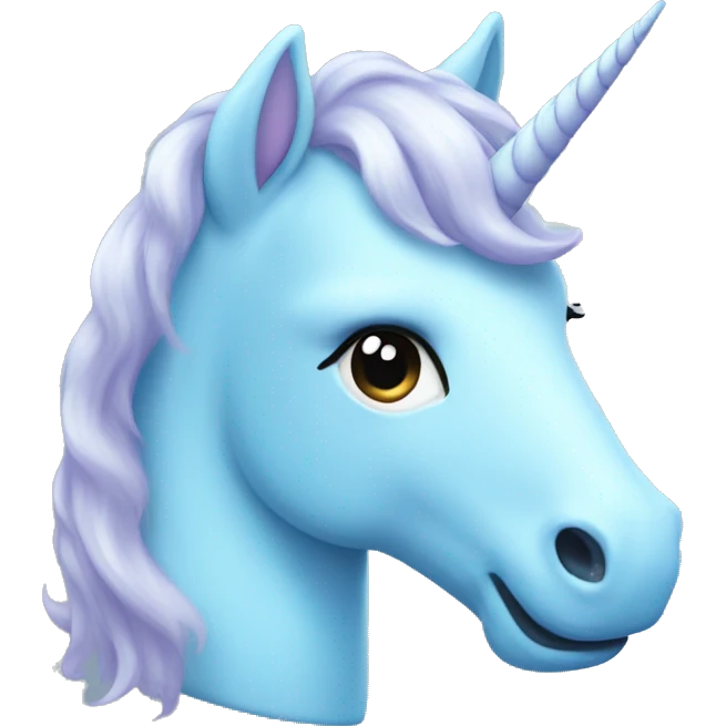 Pastel blue unicorn  emoji