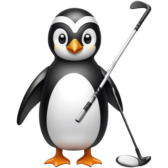 Penguin golfing  emoji