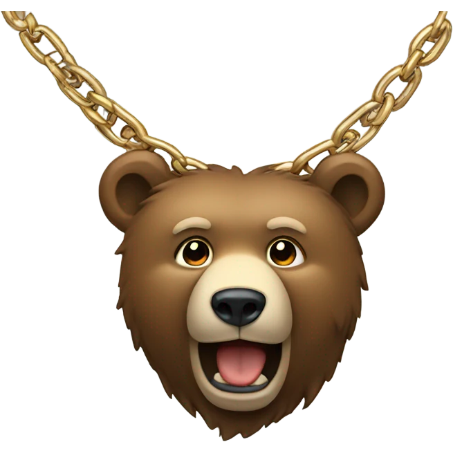 Bear wearing chain emoji