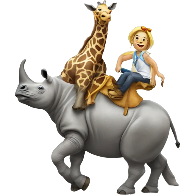 rhino riding giraffe  emoji